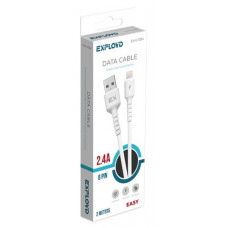 EXPLOYD EX-K-1384 Дата-кабель USB - 8 Pin 2.4A 2.0M круглый силикон белый