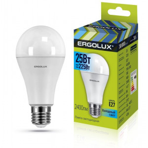 ERGOLUX (14236) LED-A65-25W-E27-4K (Эл.лампа светодиодная ЛОН 25Вт E27 4500K 180-240В)