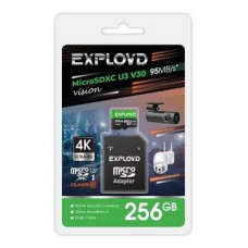 EXPLOYD MicroSDXC 256GB Class 10 (U3) V30 Vision + адаптер SD 95 MB/s, шт