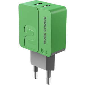 MORE CHOICE (4627151191904) NC46i СЗУ 2USB 2.4A для Apple 8-pin - 1м Green