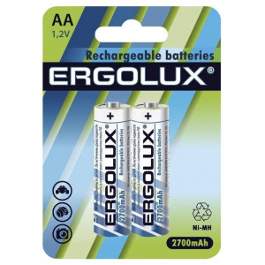 ERGOLUX (12445) AA-2700MAH NI-MH BL-2 (NHAA2700BL2, аккумулятор,1.2В)