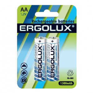 ERGOLUX (12975) AA-1500MAH NI-MH BL-2 (NHAA1500BL2, аккумулятор,1.2В)