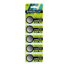 ERGOLUX (12051) CR2032 BL-5 (CR2032-BP5, батарейка литиевая,3V)