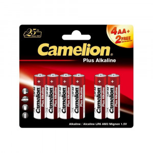 CAMELION (14113) LR6 PLUS ALKALINE 4+2 (4+2LR6-BP, батарейка,1.5В)