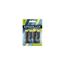 ERGOLUX (11752) LR20 Alkaline BL-2 (LR20 BL-2, батарейка,1.5В) в упаковке 2шт (цена за 1шт)
