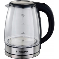 STARWIND Чайник электрический SKG4777, 2000Вт, черный и прозрачный