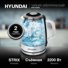 HYUNDAI HYK-G2403 1.5л. 2200Вт черный/серебристый (стекло/пластик)