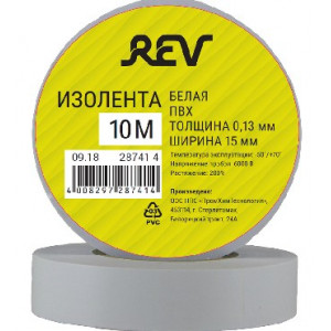 REV 28741 4 Изолента ПВХ 0,13х15мм Белая 10м DIY