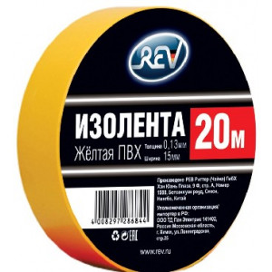 REV 28684 4 Изолента ПВХ 0,13*15мм Желтая 20м