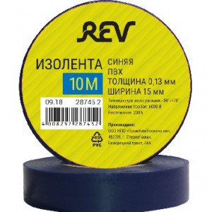 REV 28745 2 Изолента ПВХ 0,13х15мм Синяя 10м DIY