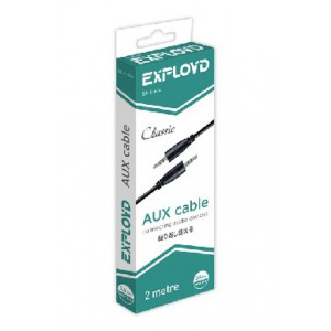 EXPLOYD EX-K-634 AUX Jack 3,5mm (M) - Jack 3,5mm (M) круглый стерео аудио 2M чёрный Classic