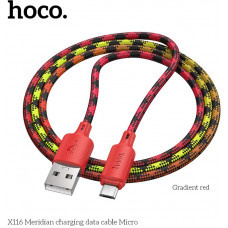 HOCO (6942007650816) X116m USB 2.4A для micro USB - 1 м , Gradient Red