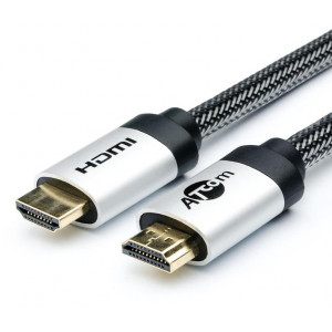 ATCOM (AT3782) Кабель HDMI 3 M (HIGH SPEED, METAL GOLD, в чулке, в пакете)