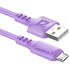 DEFENDER (87108VIO) USB кабель F207 Micro 1м,2.4А,силикон