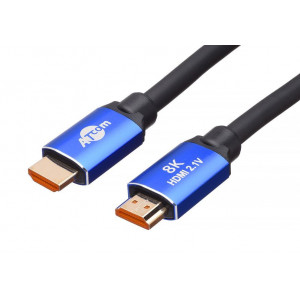 ATCOM (AT8888) Кабель HDMI 2М (HIGH speed, Metal gold, в пакете) 8K VER 2.1