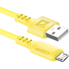 DEFENDER (87108YEL) USB кабель F207 Micro 1м,2.4А,силикон