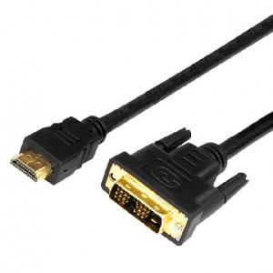 REXANT (17-6303) ШНУР HDMI - DVI-D С ФИЛЬТРАМИ, ДЛИНА 1,5 МЕТРА (GOLD) (PE ПАКЕТ)