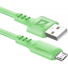 DEFENDER (87108GRN) USB кабель F207 Micro 1м,2.4А,силикон