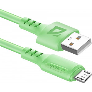 DEFENDER (87108GRN) USB кабель F207 Micro 1м,2.4А,силикон