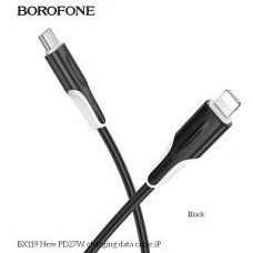 BOROFONE (6941991121951) BX119ia USB 3.0A PD 27W для Lightning ng 8-pin Type-C - 1м , черный