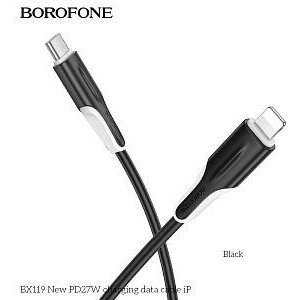 BOROFONE (6941991121951) BX119ia USB 3.0A PD 27W для Lightning ng 8-pin Type-C - 1м , черный