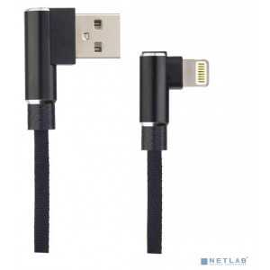 PERFEO (I4315) USB A вилка - Lightning вилка, 2.4A, угловой, черн., длина 1 м., Light Premium