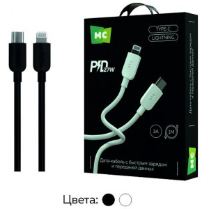 MORE CHOICE (4620202554734) K85ia USB 3.0A PD 27W для Lightning ng 8-pin - 1м , черный