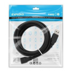 EXPLOYD EX-K-1481 удлинитель USB/USB-A/2.0/чёрный/3M