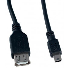 VS (U210) USB2.0 A розетка-MiniUSBвилка, 1,0 м черный