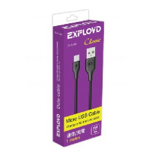 EXPLOYD EX-K-480 Дата-кабель USB - microUSB 1М Classic круглый чёрный