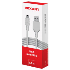 REXANT (18-1134) Кабель USB-mini USB/PVC/white/1,8m/REXANT
