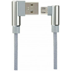 PERFEO (U4805) USB A вилка - Micro USB вилка, 2.4A, угловой, серый, длина 1 м., Micro Premium