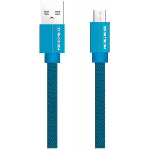 More choice (4627151194523) K20m Дата-кабель USB 2.1A для micro плоский USB - 1м Blue