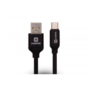 HARPER SCH-730 BLACK (USB TYPE C, 1м, оплетка силикон)