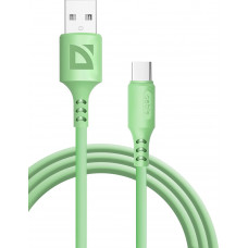 DEFENDER (87106GRN) USB кабель F207 TypeC 1м,2.4А,силикон,пакет