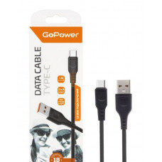 GOPOWER (00-00018566) Кабель GP01T USB (m)-Type-C (m) 1.0м 2.4A черный