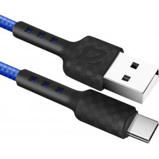 DEFENDER (87113BLU) USB кабель F181 TypeC 1м,2.4А, нейлон