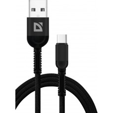 DEFENDER (87103BLA) USB кабель F167 TypeC 1м, 2.4А, ткань, пакет