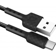 DEFENDER (87113BLA) USB кабель F181 TypeC 1м,2.4А, нейлон