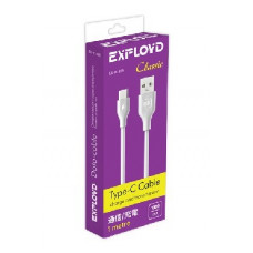 EXPLOYD EX-K-485 Дата-кабель USB - TYPE-C 1М Classic Дата-кабель круглый белый