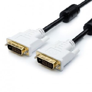 ATCOM (АТ9148) кабель Dvi-Dvi 2 ferite черный 24/24pin пакет 24+1(DVI-D) - 3,0 м