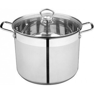 MALLONY Кастрюля CULINARIA, объем 12,9 л, из нерж стали с крышкой жаропрочного стекла (105803)