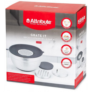 ATTRIBUTE ASG003 Миска GRATE IT 3л с крышкой 3 терки