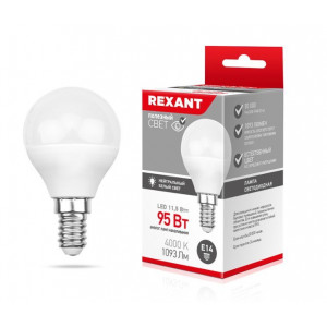 REXANT (604-042) (GL) 11,5 ВТ E14 1093 ЛМ 4000 K