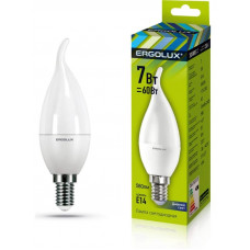 ERGOLUX LED-CA35-7W-E14-6K (Эл.лампа светодиодная Свеча на ветру 7Вт E14 6500K 172-265В)