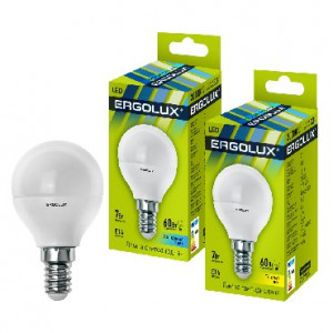 ERGOLUX (12144) LED-G45-7W-E14-4K (Эл.лампа светодиодная Шар 7Вт E14 4500K 172-265В)