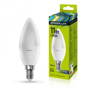 ERGOLUX (13620) LED-C35-11W-E14-6K (Эл.лампа светодиодная Свеча 11Вт E14 6500K 180-240В)