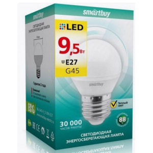 SMARTBUY (SBL-G45-9_5-30K-E27) G45-9.5W/3000/E27 (10)