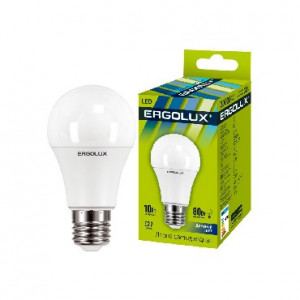 ERGOLUX LED-A60-10W-E27-6K (Эл.лампа светодиодная ЛОН 10Вт E27 6500K 172-265В)