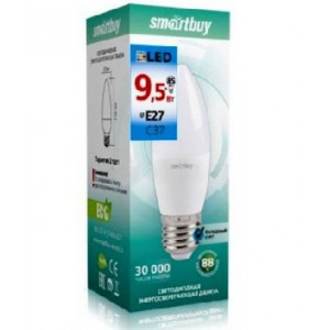 SMARTBUY (SBL-C37-9_5-60K-E27) C37-9.5W/6000/E27 (10)